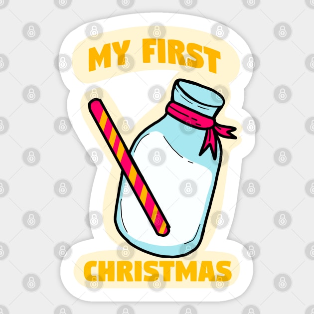 My First Christmas Cute Sticker by yogisnanda